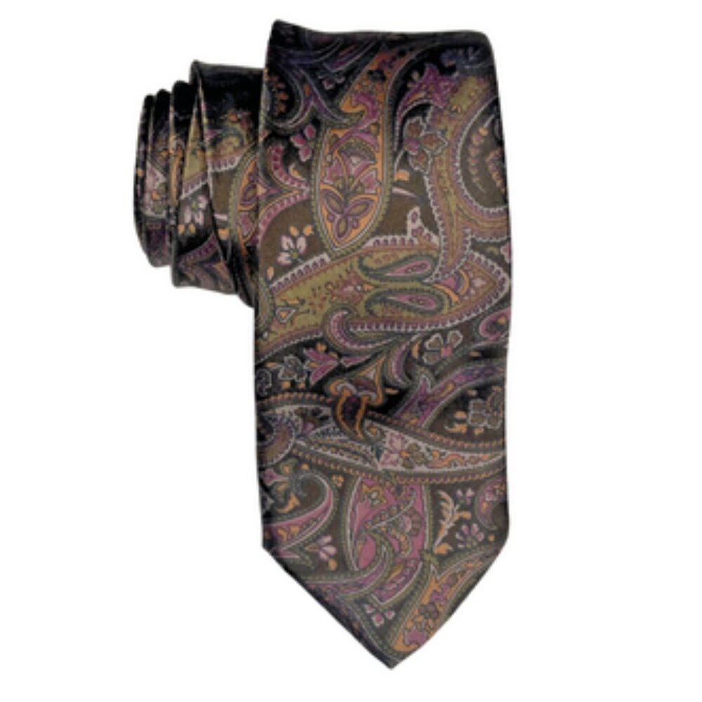 Luca Franzini Italian Silk Paisley Tie: Dark Academia Scholar Vibe